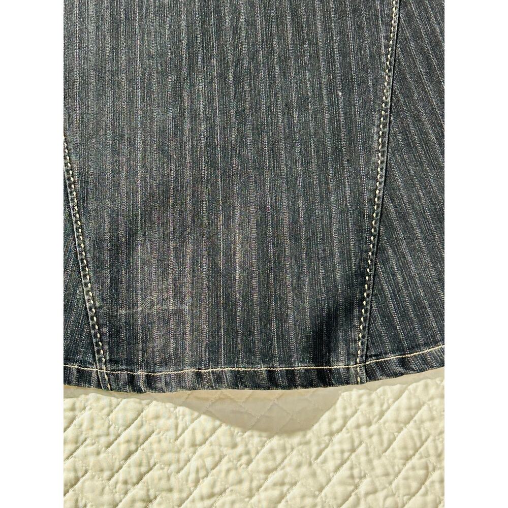 Minimalist CATO Dark Blue Denim A-Line Skirt/Cute Stitch Design Pattern/Size 16W - Picture 9 of 13
